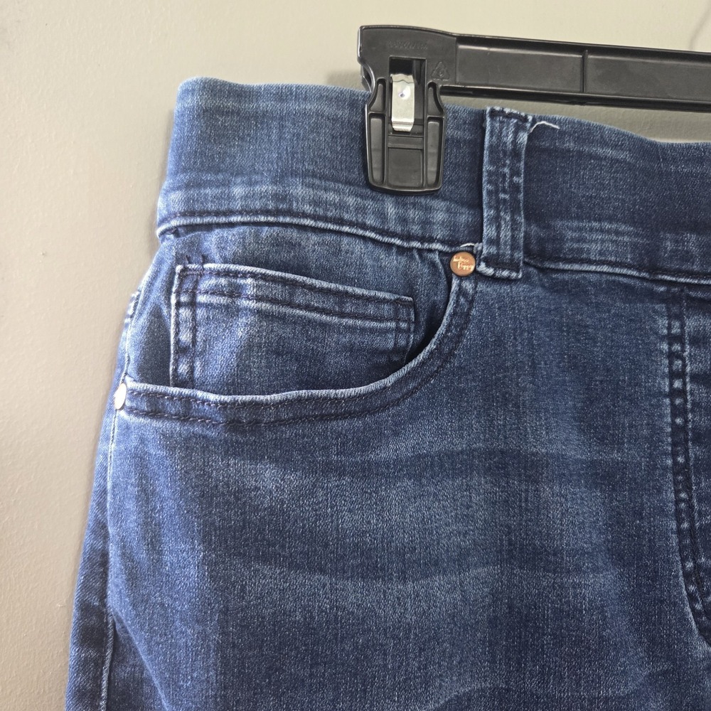 Indigo Poppy Denim Cargo Skirt 14 Midi Stretch 34" Waist Faded Dark Wash Y2K - Picture 2 of 8